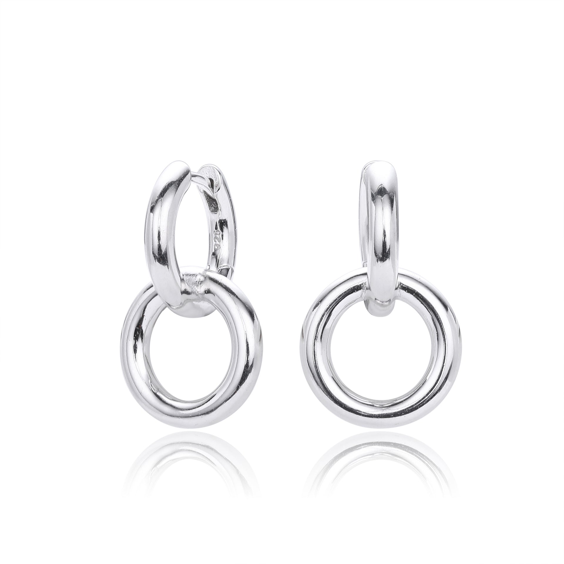 Damen Creolen mit doppeltem Ringdesign aus hochwertigem 925 Sterling Silber Shop Nory