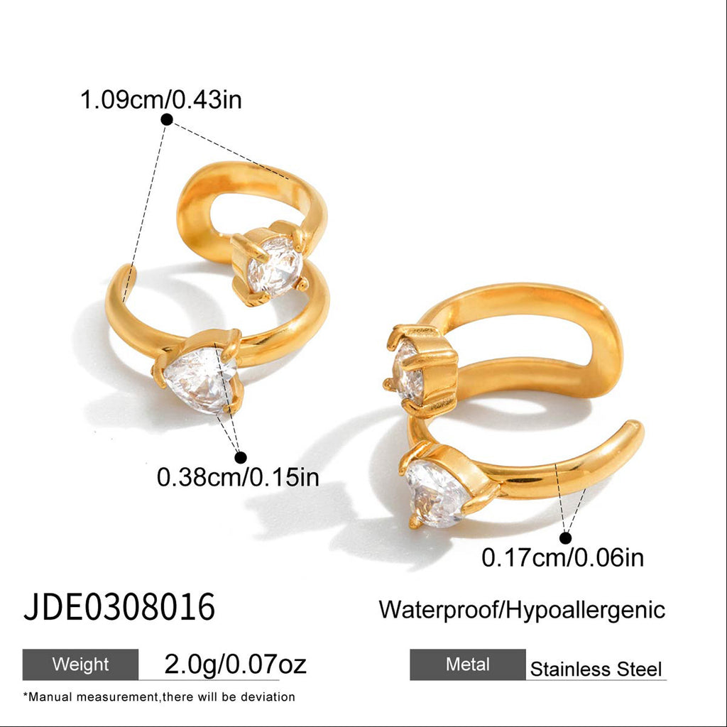 Damen Offener Ring mit elegantem Kristall-Design aus hypoallergenem Edelstahl Shop Nory