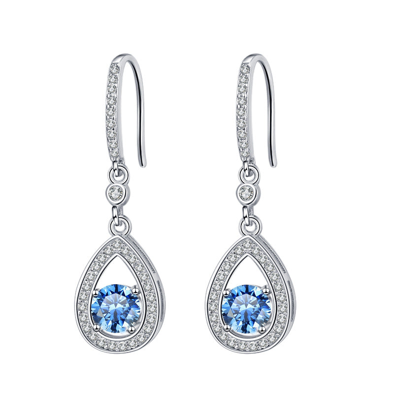Damen Tropfenohrringe mit funkelnden Zirkoniasteinen und eleganter Fassung Shop Nory