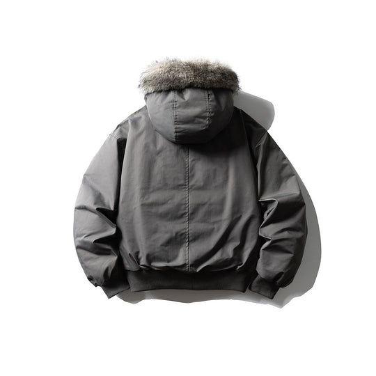 Herren Gefütterte Winterbomberjacke mit Kapuze und Kunstfellbesatz Shop Nory