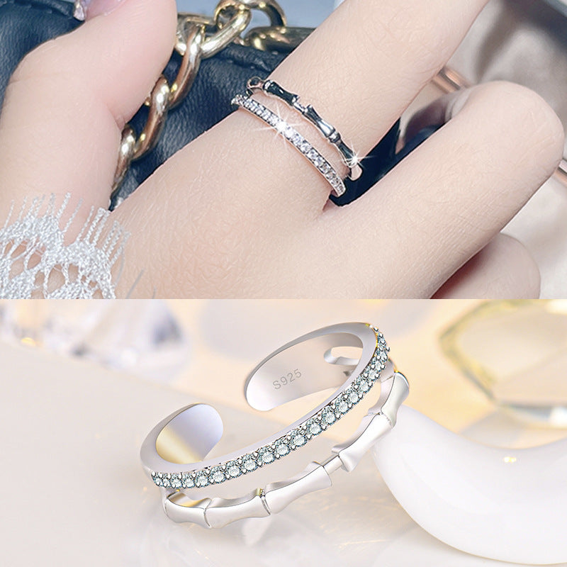 Damen Offener Ring mit elegantem Zirkonia-Besatz Shop Nory