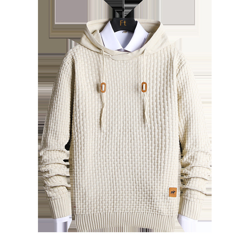Herren Strukturiertes Kapuzenstrick-Pullover mit Reliefstruktur Shop Nory