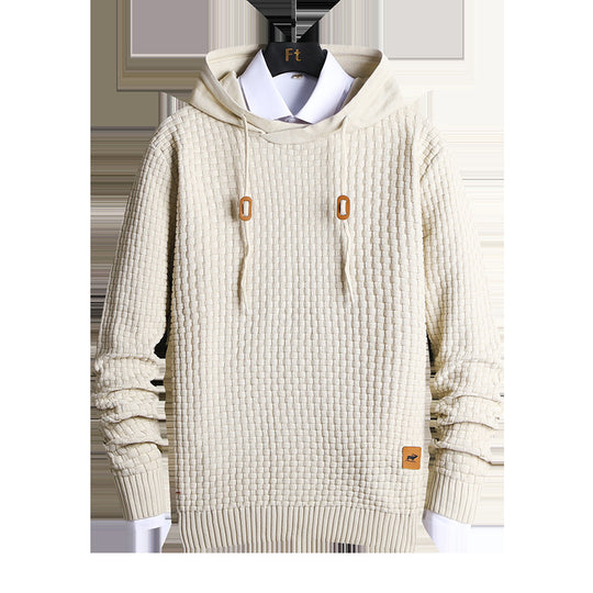 Herren Strukturiertes Kapuzenstrick-Pullover mit Reliefstruktur Shop Nory