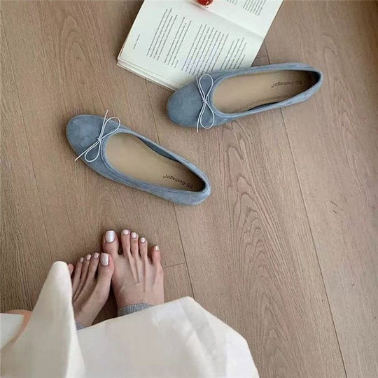 Damen elegante Ballerinas mit dekorativer Schleife