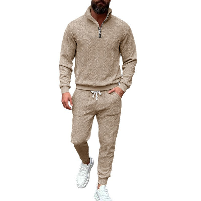 Herren Waffelstruktur-Halbzip-Loungewear-Set mit Cargo-Jogger Shop Nory