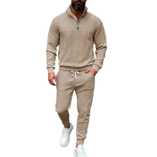 Herren Waffelstruktur-Halbzip-Loungewear-Set mit Cargo-Jogger Shop Nory