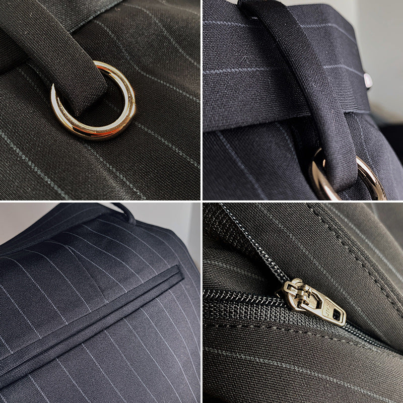 Herren schmal geschnittene Nadelstreifen-Anzughose mit elastischem Bund und Ringdetail Shop Nory