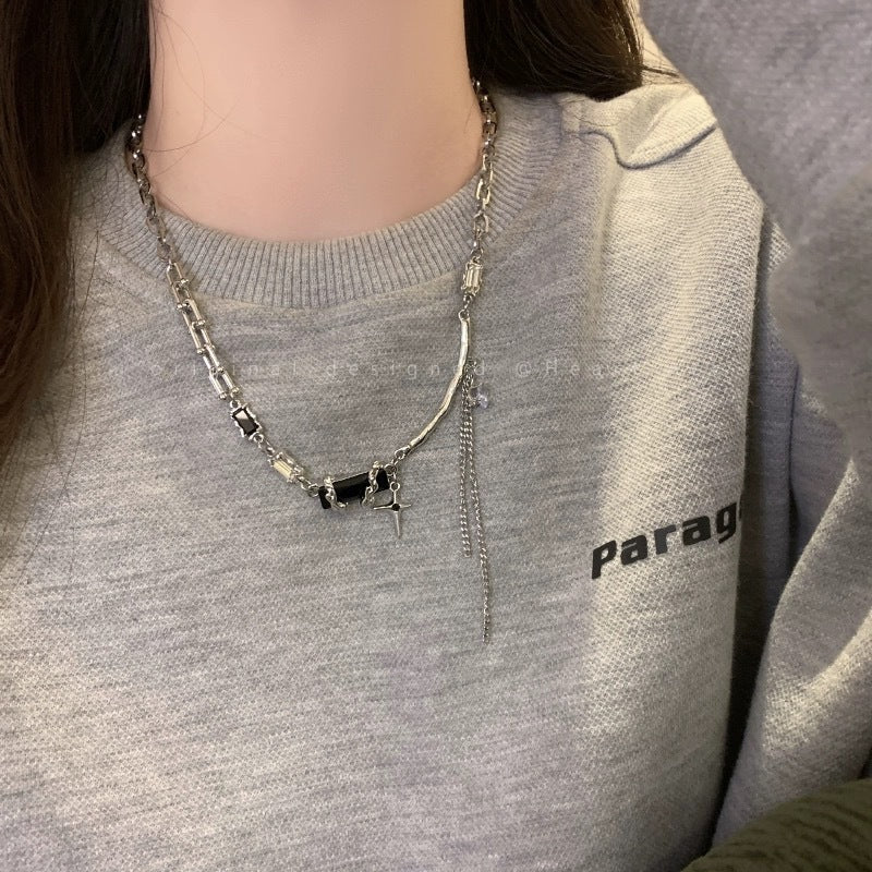 Damen Kette mit elegantem Kreuzanhänger und feinen Gliederketten Shop Nory