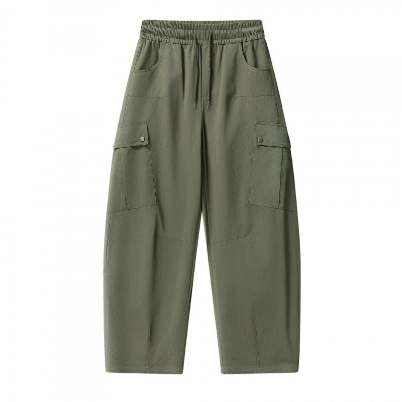 Unisex Lockere Cargo-Hose mit elastischem Bund, Tunnelzug und aufgesetzten Klappentaschen Shop Nory