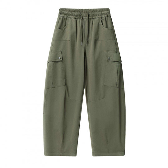 Unisex Lockere Cargo-Hose mit elastischem Bund, Tunnelzug und aufgesetzten Klappentaschen Shop Nory