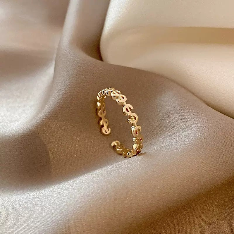 Damen zarter Ring mit elegantem Wellendesign Shop Nory