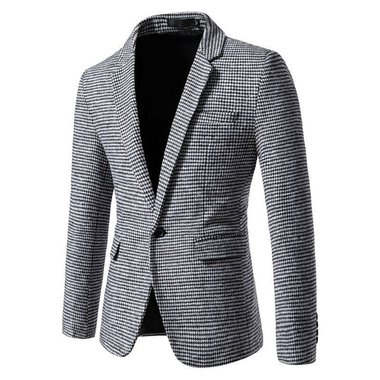 Herren elegante Anzugjacke im klassischen Hahnentritt-Design