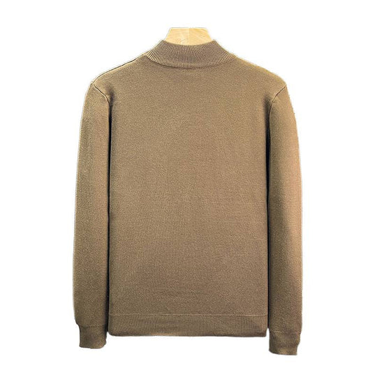 Herren Feinstrick-Pullover mit kurzem Stehkragen und geometrischem Intarsia-Design Shop Nory