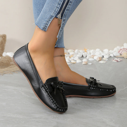 Damen Mokassins mit elegantem Schleifenakzent und weicher Sohle