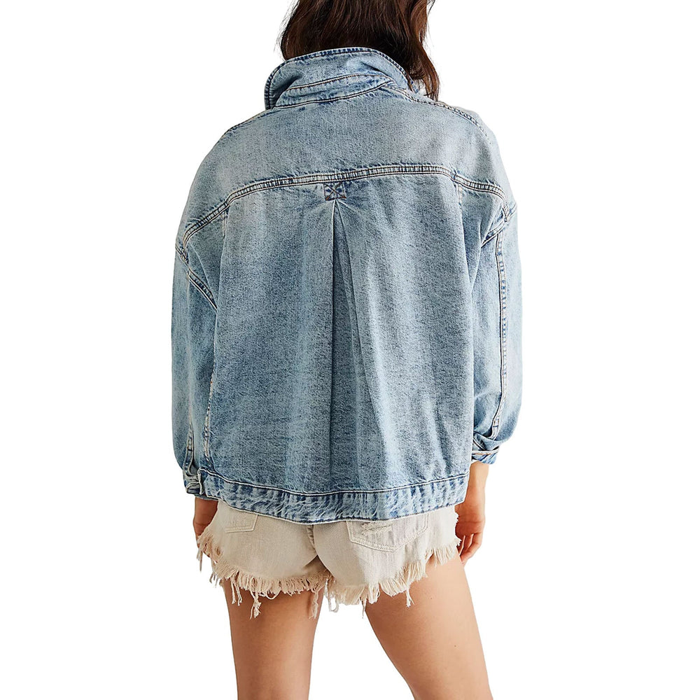 Damen lässige Oversized Denim-Jacke