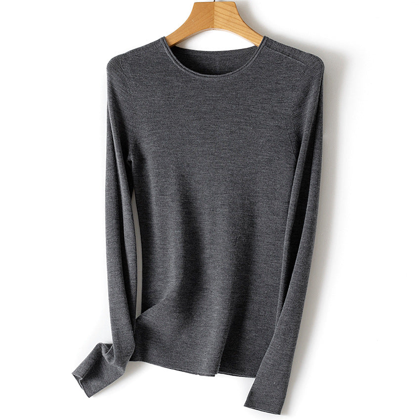 Damen Feiner Feinstrickpullover mit Rundhalsausschnitt und figurnaher Silhouette Shop Nory