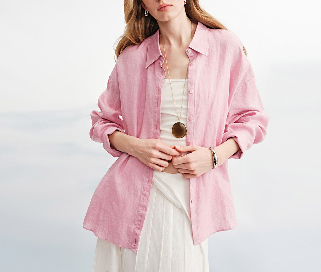 Damen Luftige Leinenbluse Shop Nory