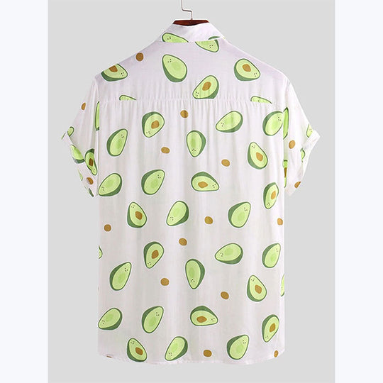 Herren Kurzarmhemd mit frischem Avocado-Muster