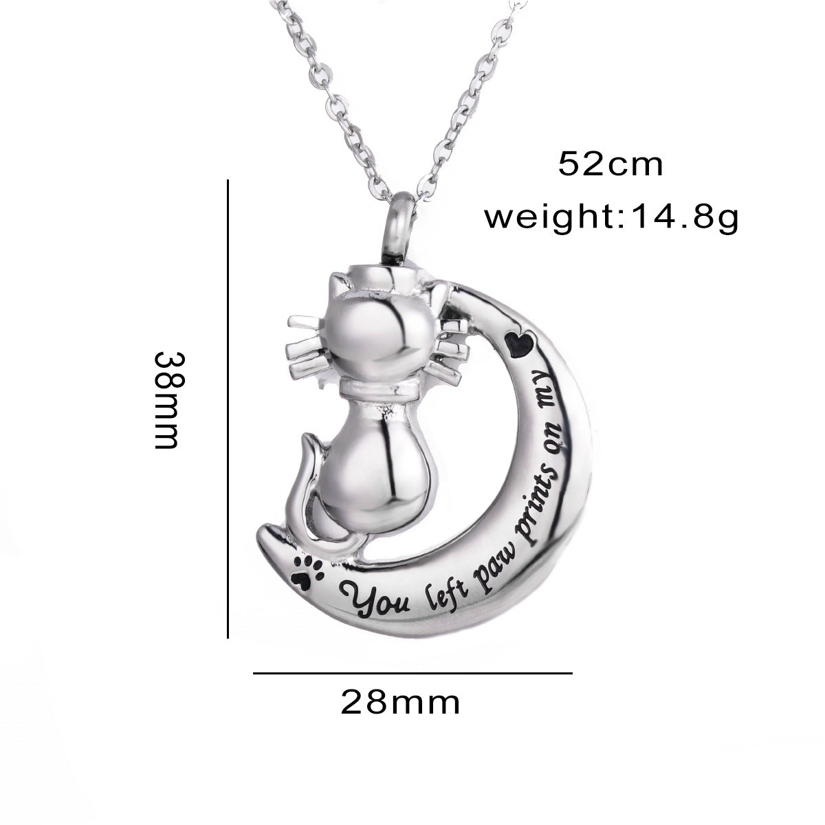 Damen Schmuckanhänger mit Katzenmotiv und eingravierter Botschaft Shop Nory