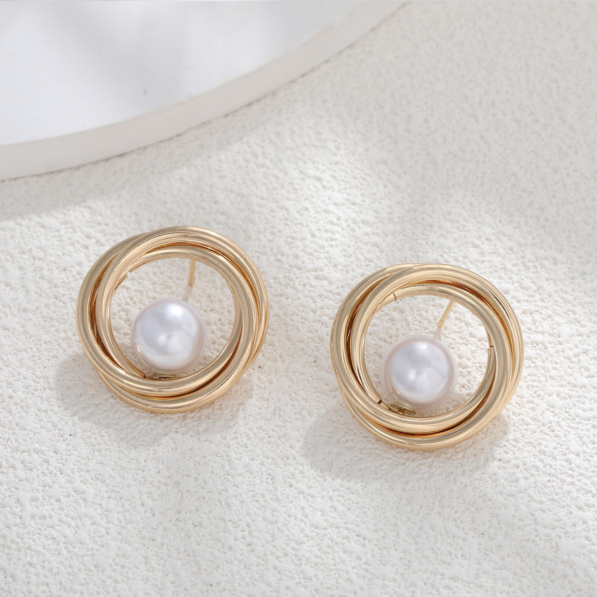 Damen Ohrringe mit herzförmigem Design und künstlicher Perle Shop Nory