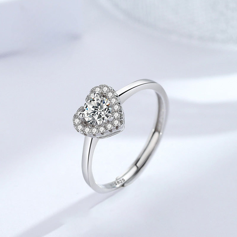 Damenring mit herzförmigem Zirkonia und funkelndem Detail Shop Nory