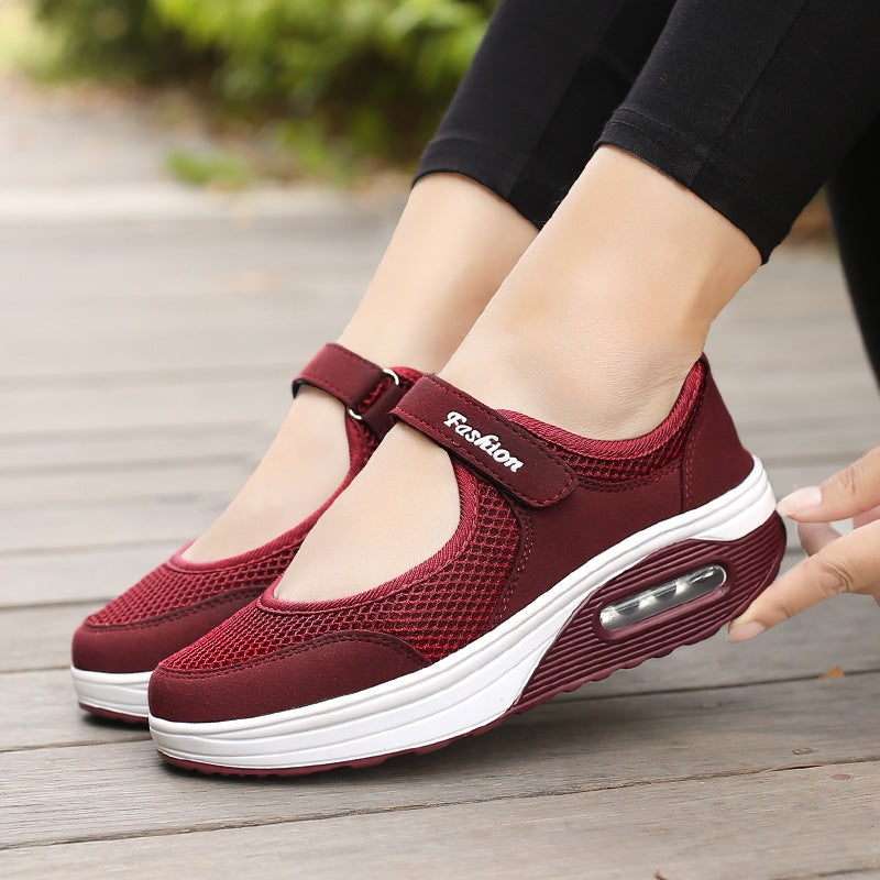 Damen Sportliche Mary-Jane Wedgesneaker mit Luftpolster und atmungsaktivem Mesh Shop Nory