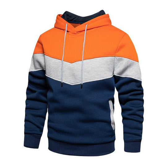 Herren Sportlicher Kapuzenpullover mit modernem Farbblockdesign und atmungsaktiven Eigenschaften