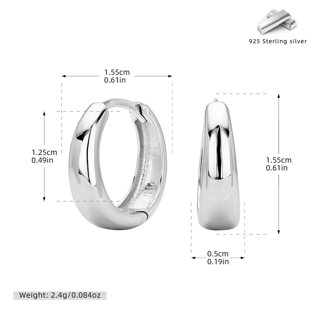 Damen Creolen mit elegantem geschwungenen Design aus 925 Sterling Silber Shop Nory