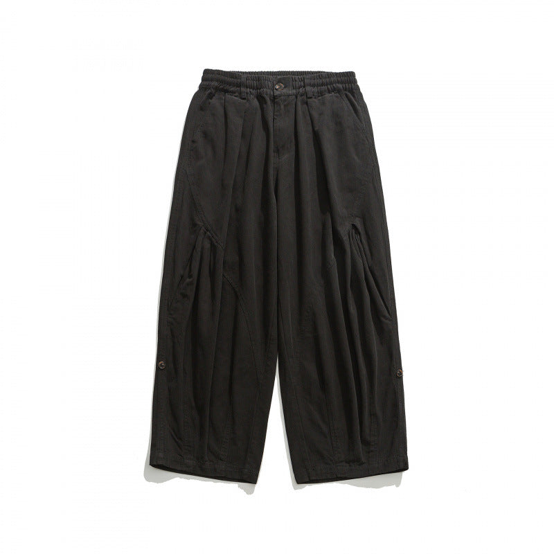 Unisex Weite Plissee-Culottehose mit elastischem Bund, tiefen Eingrifftaschen und legerer 3/4‑Länge Shop Nory