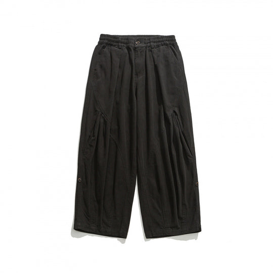 Unisex Weite Plissee-Culottehose mit elastischem Bund, tiefen Eingrifftaschen und legerer 3/4‑Länge Shop Nory