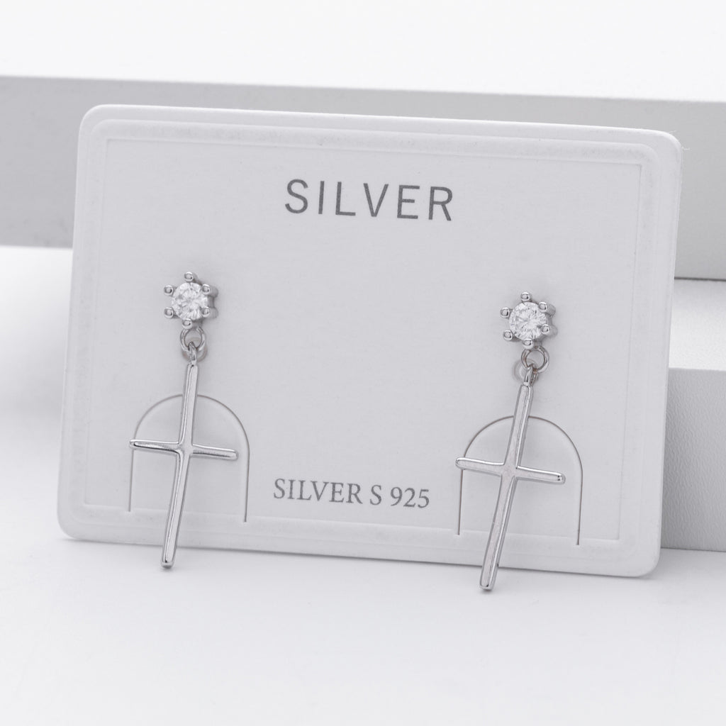 Damen Ohrhänger mit stilvollem Kreuzdesign aus 925 Sterling Silber Shop Nory
