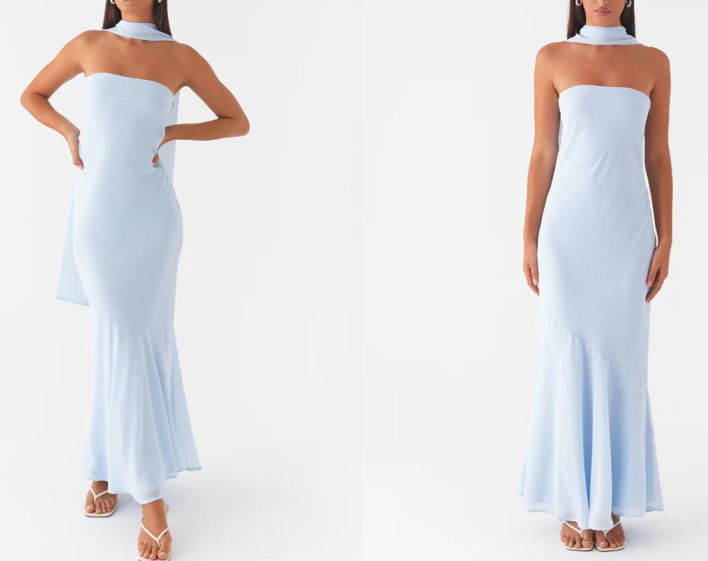 Damen Elegantes Langarm Abendkleid im Blumendesign