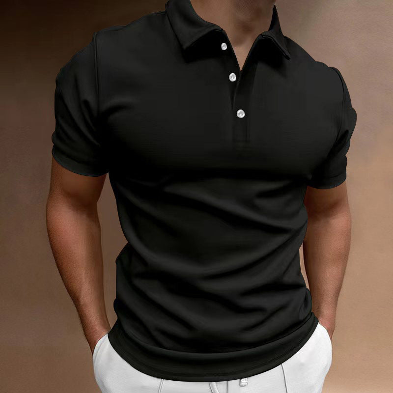 Herren nan schlank geschnittenes Stretch-Poloshirt mit Kentkragen und elastischem Saum Shopnory