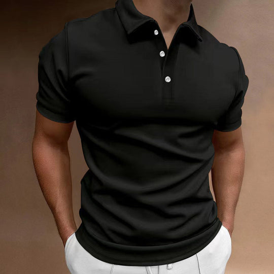 Herren nan schlank geschnittenes Stretch-Poloshirt mit Kentkragen und elastischem Saum Shopnory