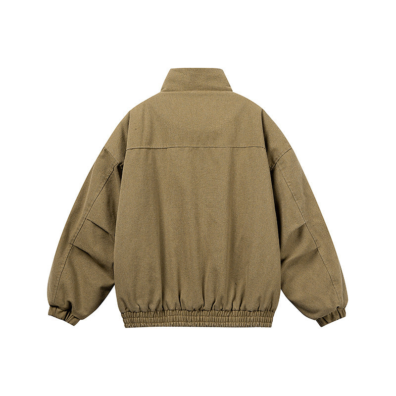 Unisex Boxy-Denimblouson mit kontrastierendem Teddyfutter und großen Pattentaschen Shop Nory