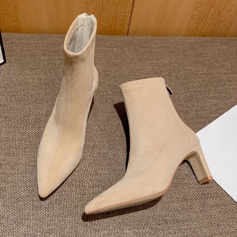 Damen Stretch‑Ankleboots mit schmaler Spitze und sculpted Blockabsatz Shop Nory