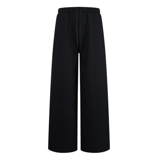 Damen Extraweite Baumwoll-Palazzo-Sweathose mit hohem Komfortbund, Tunnelzug und geradem Bein Shop Nory