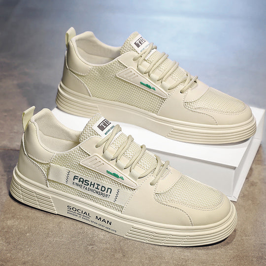 Herren Lässige Plateau-Sneaker mit atmungsaktivem Mesh- und Kunstleder-Mix Shopy Nory