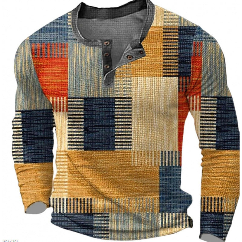 Herren Sportliches Langarmshirt mit Knopfleiste Shop Nory