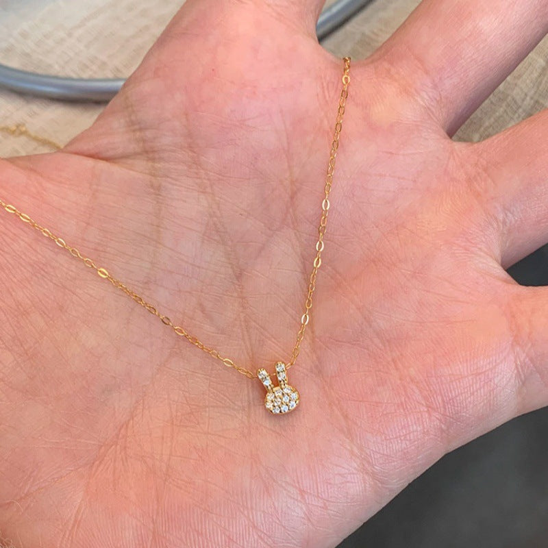 Damen Halskette mit niedlichem Hasen-Motiv und filigraner Verarbeitung Shop Nory