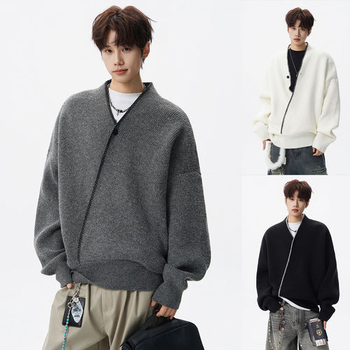 Herren Großer Strickpullover mit Knopfleiste Shop Nory