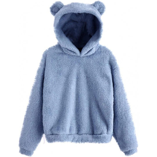 Damen Kuscheliger Teddy-Fleece-Hoodie mit Bärenohren und Oversize-Passform Shop Nory