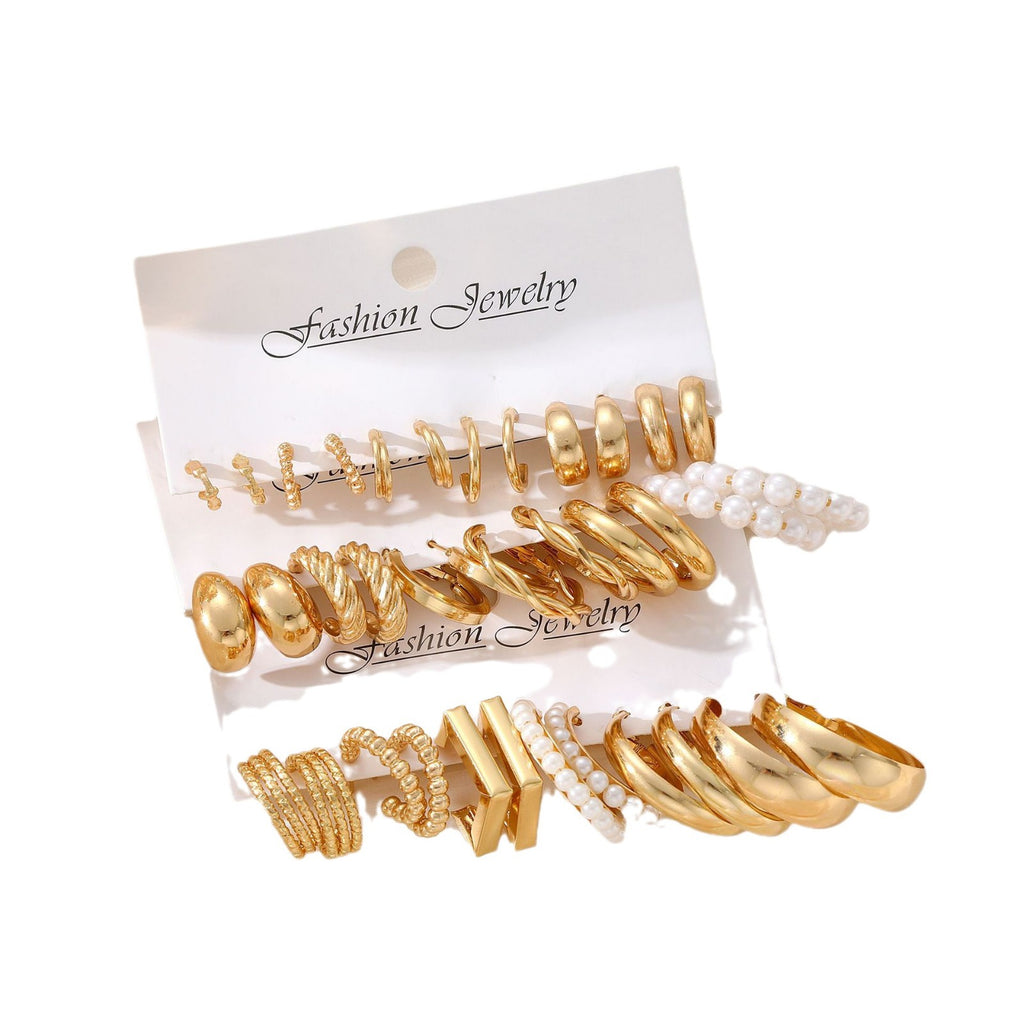 Damen Ohrstecker Set mit goldenen und eleganten Designs Shop Nory