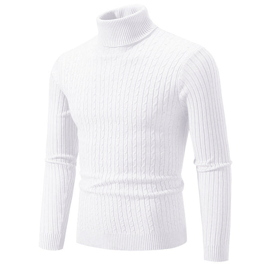 Herren nan taillierter Rollkragenpullover aus feinem Feinstrick mit geripptem Kragen