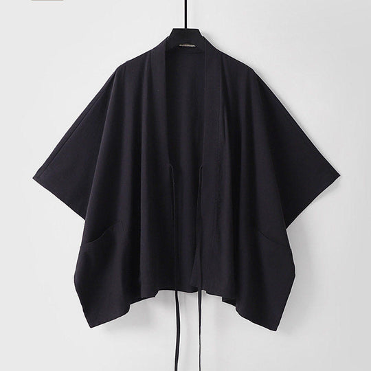 Damen Oversize Kimono-Cardigan mit Bindeband und aufgesetzten Taschen Shop Nory