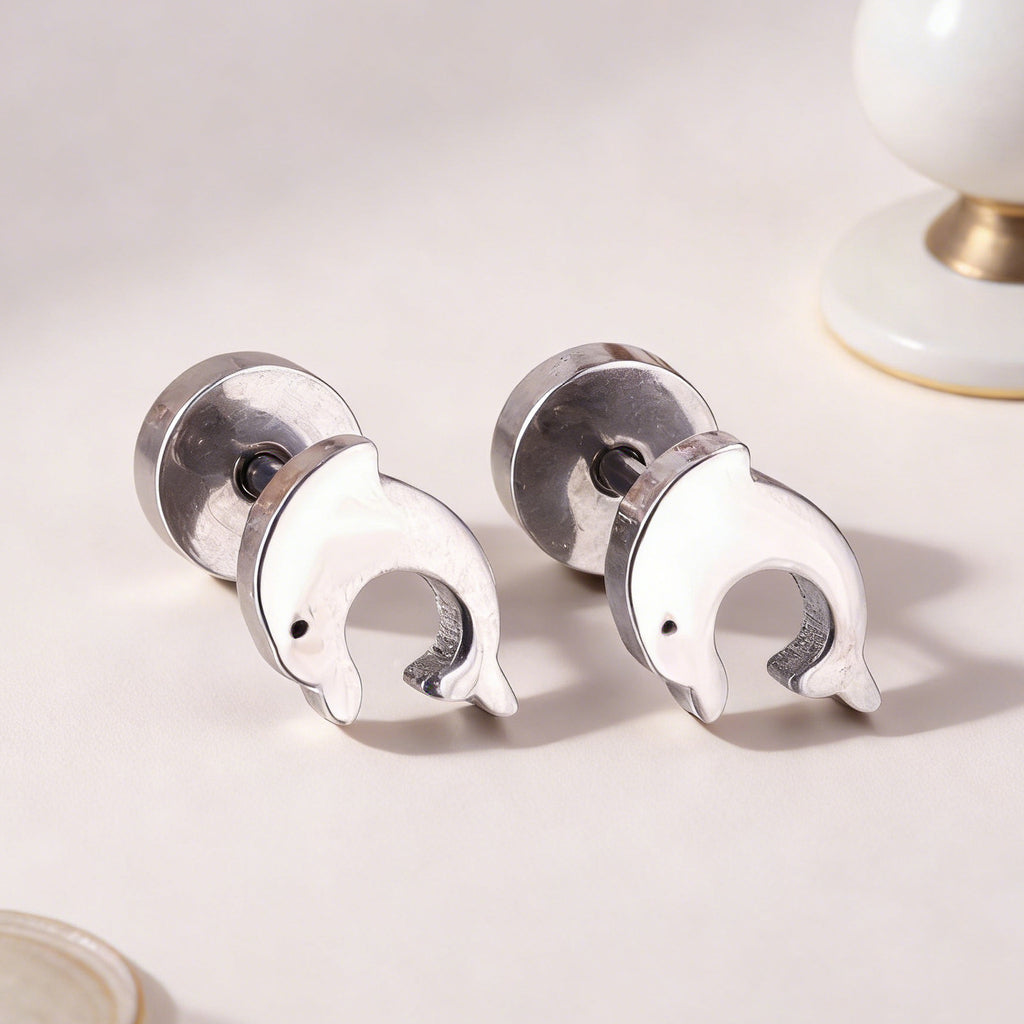 Damen Edelstahl Ohrstecker im Delfin-Design Shop Nory