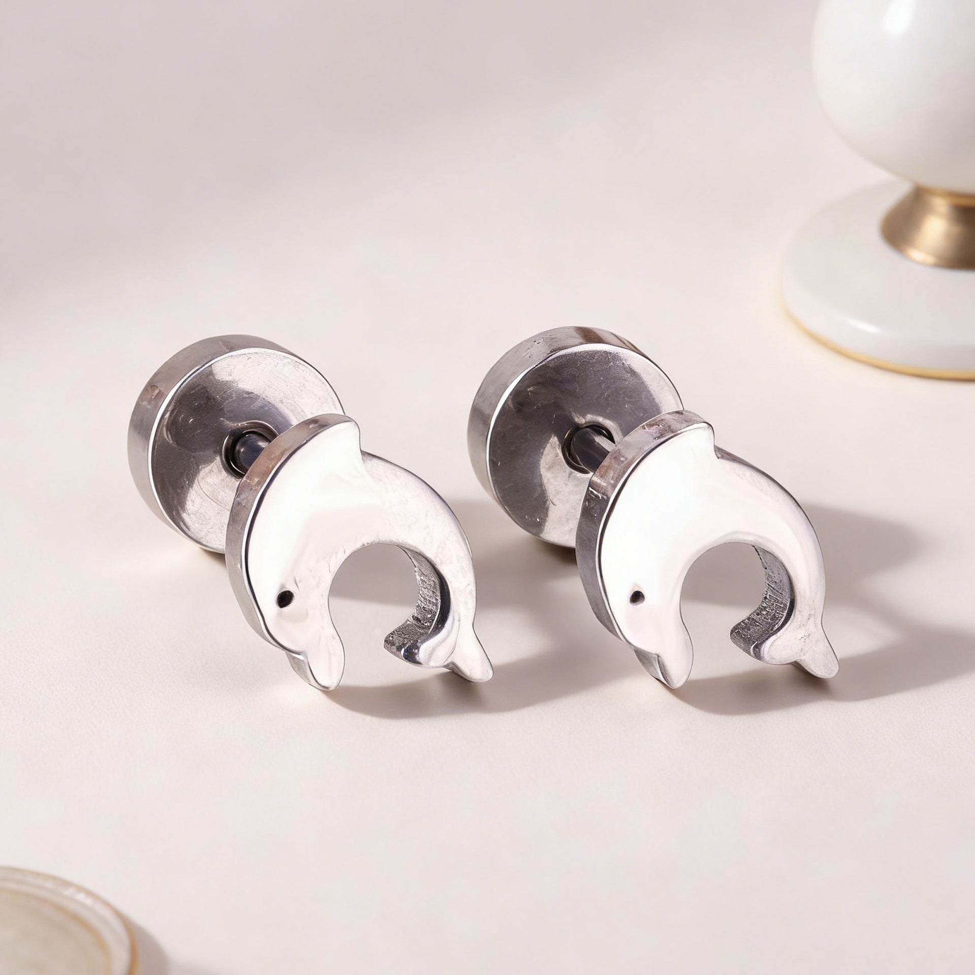 Damen Edelstahl Ohrstecker im Delfin-Design Shop Nory