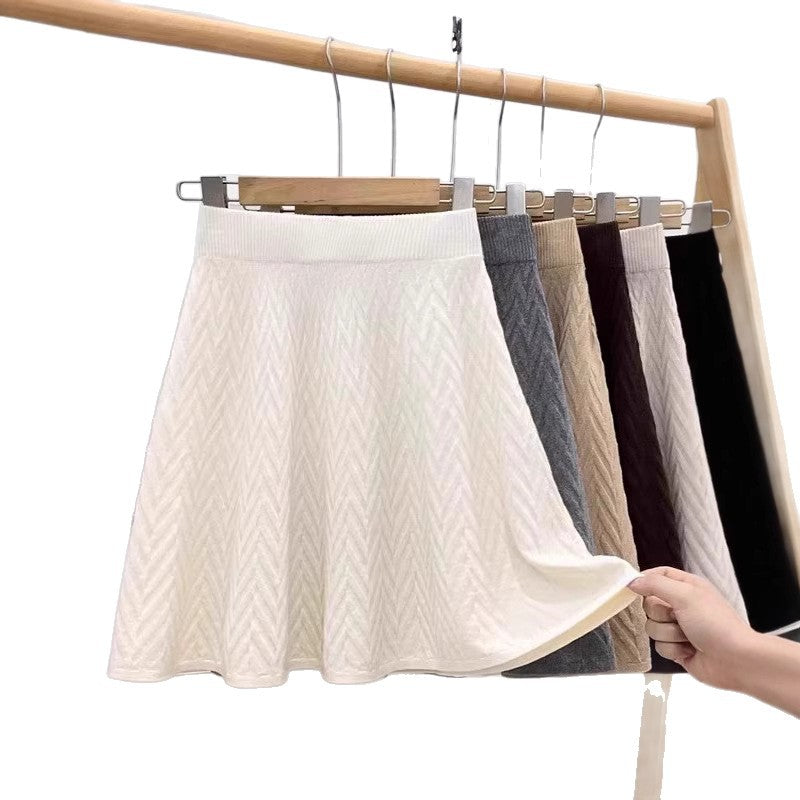 Damen Plissierter Strickrock mit Zopfmuster Shop Nory
