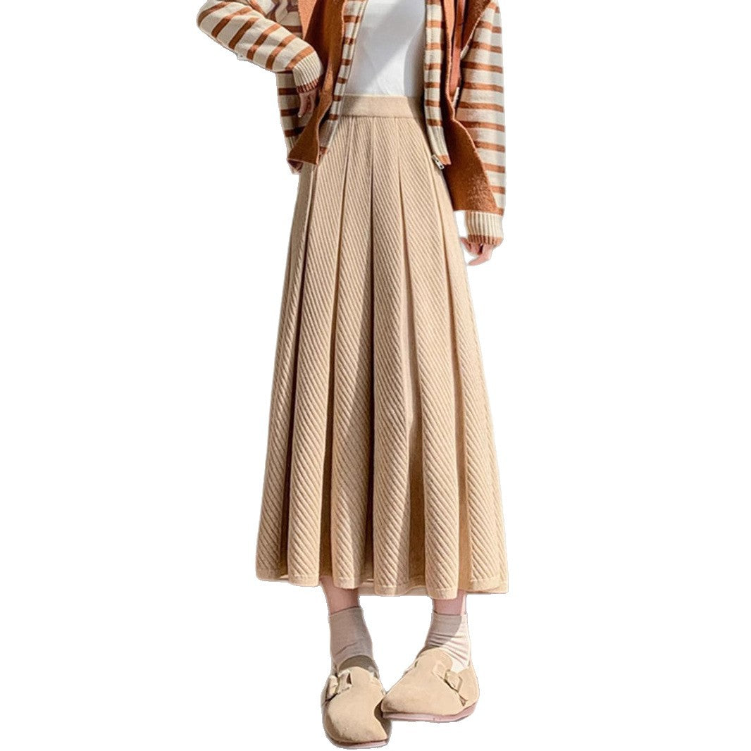 Damen Eleganter Plissierter Maxirock Shop Nory