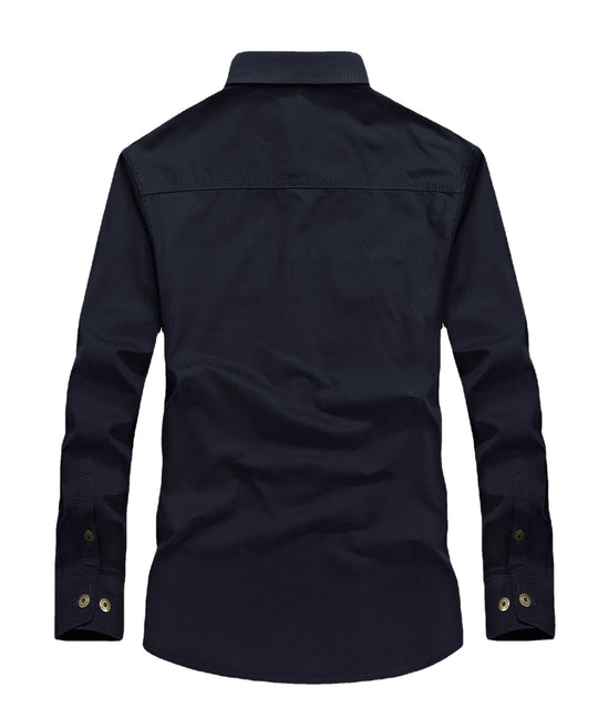 Herren leichtes Canvas-Fieldhemdjacke mit Brustpattentaschen und verstärkten Nähten Shop Nory